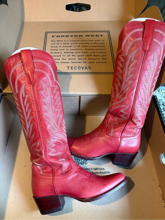Tecovas Shoes - Tecovas Red Leather Women's Western Boots